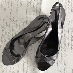 On Sale for $18.00!,Silver Bronze Ophelia Open-toe Crossover Slingback Shoes